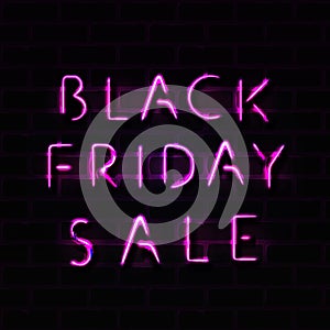 Vector realistic isolated neon sign of Black Friday lettering for decoration and covering on the transparent background