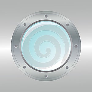 Vector realistic metallic porthole.