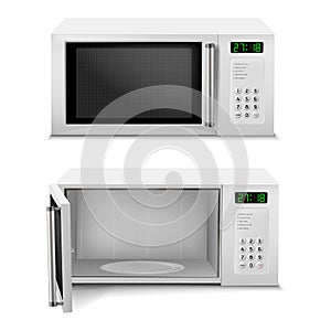 Vector realistic microwave with digital display
