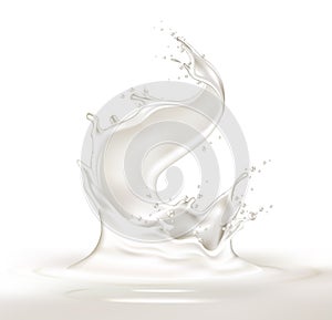 Vector realistic milk yogurt splash dairy design photo