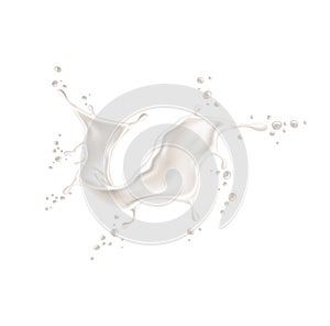Vector realistic milk yogurt splash dairy design photo