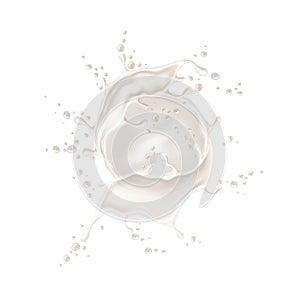 Vector realistic milk yogurt splash dairy design photo