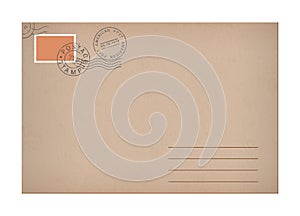 Vector realistic mockup vintage envelope marks