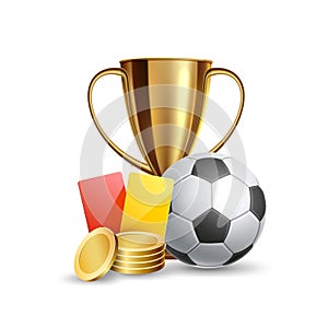 Vector realistic online sports betting trophy ball