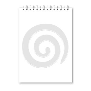 Vector realistic opened notebook cover