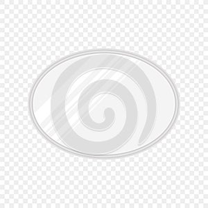 Vector realistic oval mirrors with blurry reflection. Mirror frames or mirror decor interior