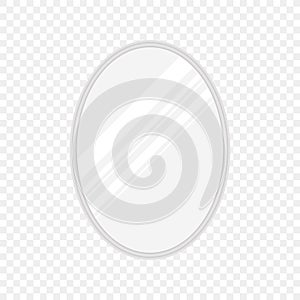 Vector realistic oval mirrors with blurry reflection. Mirror frames or mirror decor interior