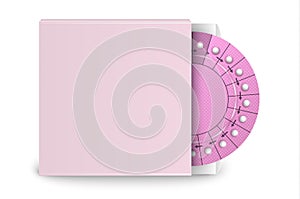 Vector Realistic Packaging of Birth Control Pills in Box Closeup . Contraceptive Pill, Hormonal Tablets. Design
