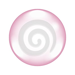 Vector realistic pink bubble isolated on white background
