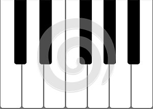 Vector proportionate illustration of one octave 12 notes piano keyboard photo