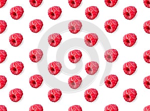 Vector realistic raspberry seamless pattern