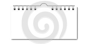 Vector realistic rectangular calendar on spiral