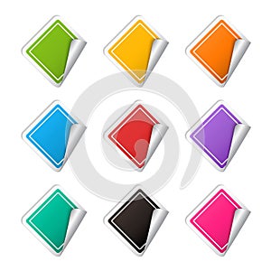 Vector realistic rhombus colorful Sticker set