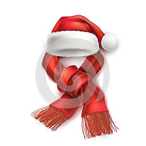 Vector realistic santa christmas holiday 3d hat