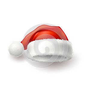 Vector realistic santa christmas holiday 3d hat