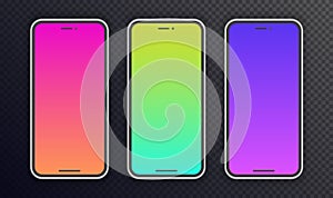 Vector realistic smartphone mockup set