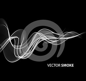 Vector realistic smoke on black background