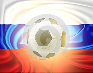 Vector realistic soccer ball russian flag worldcup