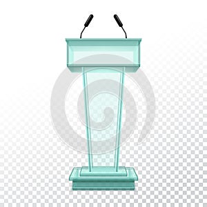 Vector realistic stand for press conference