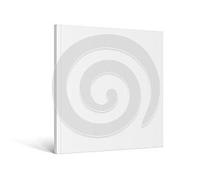Vector realistic standing 3d magazine mockup with white blank cover