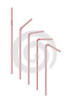 Vector realistic straw set on white background