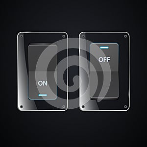 Vector realistic switch. ON and OFF positions. eps