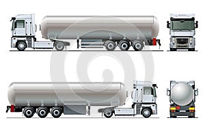 Vector realistic tanker truck template isolated