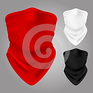 Vector realistic textile balaclavas of collection isolated photo