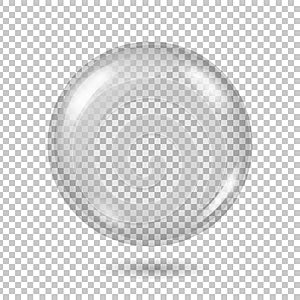 Vector realistic transparent glass ball or sphere