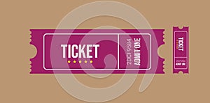 Vector realistic vintage tickets movie coupon design Cinema coupon for festivals