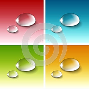 Vector Realistic Water Drops Set