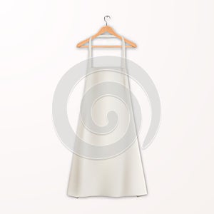 Vector realistic white blank cotton kitchen apron