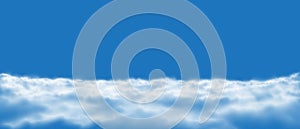 Vector of realistic white cloud on blue sky background