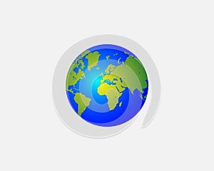 Vector Realistic world map globe shape - World map globe earth map detail of all countries