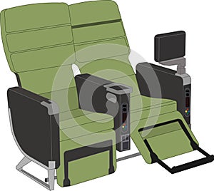 Vector of Recliner chair, isolated on white background.