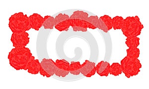 Vector Rectangular Frame of Red Roses