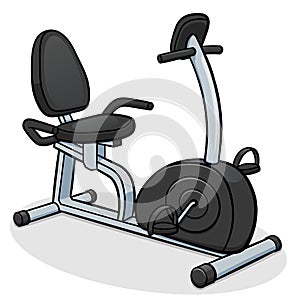 Vector recumbent exercise bike illustration