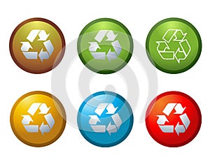 Vector recycle buttons icons
