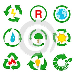Vector recycle signs illustration