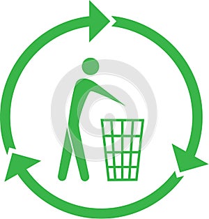 Vector recycling bin icon