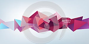Vector red abstract geometric 3d facet shape isolated, crystal, origami style. Use for banners, web, brochure, ad