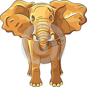 vector Red African elephant