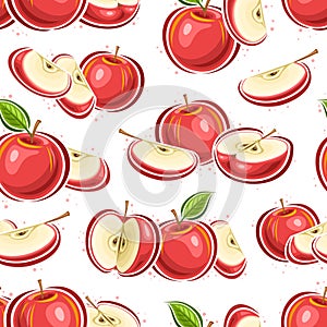 Vector Red Apples seamless pattern