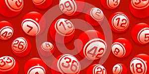 Vector Red Bingo / Lottery Number Balls Set isolated