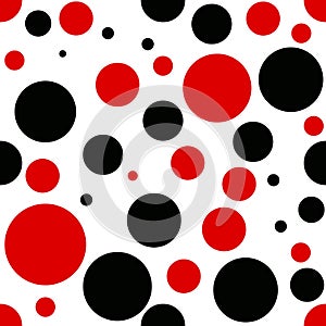 Vector red and black dot geometry pattern. color abstract geometric background . creative art deco. hipster fashion print