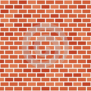 Vector red brick wall background. Old texture urban masonry seamless pattern