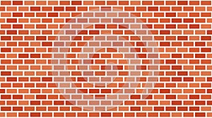 Vector red brick wall background. Old texture urban masonry. Vintage architecture block wallpaper. Retro facade room illustration photo