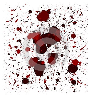 Vector red brush splatters