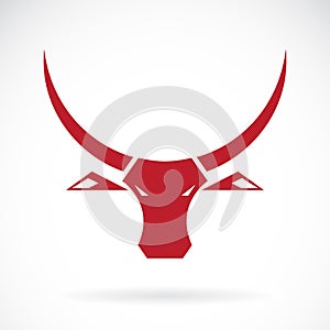 Vector of red bull head design on white background., Wild Animal