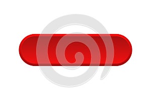 Vector red buttons isolated. Blank red menu button. Click icon vector. Subscribe button icon. Round button. Red button